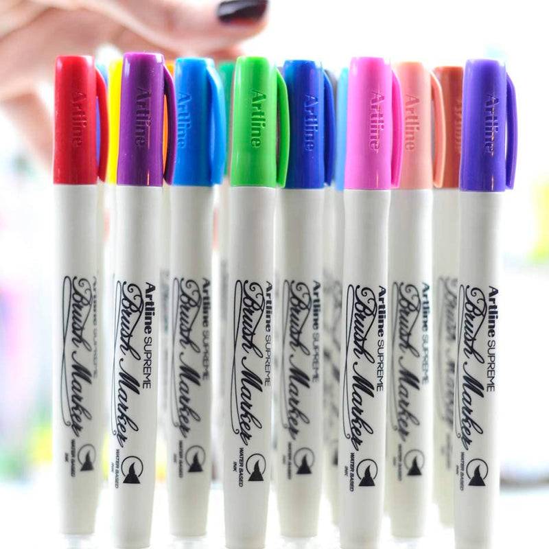 Artline Supreme Koyu Yeşil Brush Uçlu Kalem - Sanatsal Çizim ve İllüstrasyon Marker