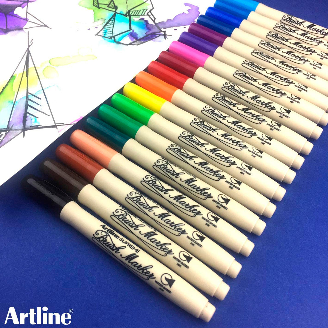Artline Supreme Sarı Brush Uçlu Kalem - Sanatsal Çizim, İllüstrasyon ve Kaligrafi Markeri