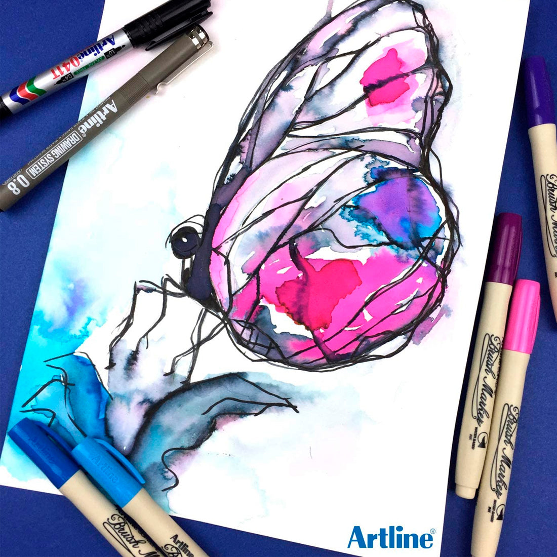 Artline Supreme Turuncu Brush Uçlu Kalem - Sanat, Çizim ve İllüstrasyon Marker