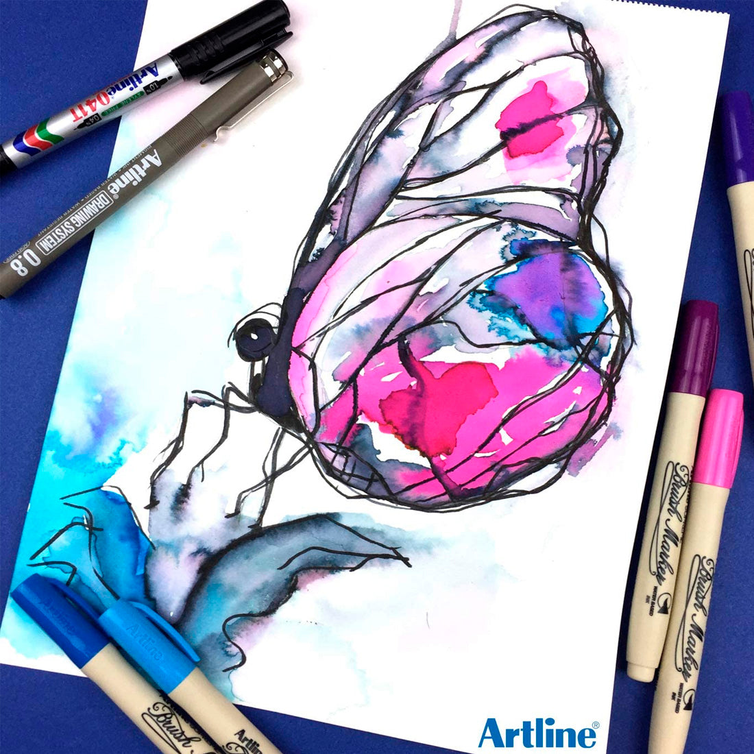 Artline Supreme Yeşil Brush Uçlu Marker Kalem - Sanat, Çizim ve Kaligrafi Kalemi