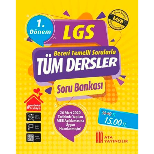 Ata Yayınları 8. Sınıf LGS 1. Dönem Tüm Dersler Soru Bankası