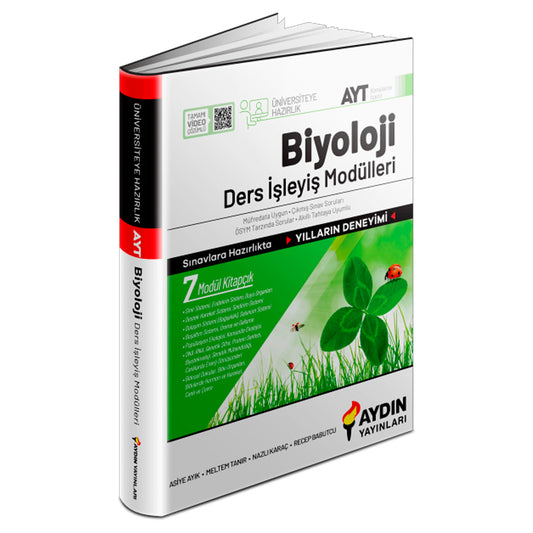 Aydın Yayınları AYT Biyoloji Üniversiteye Hazırlık Ders İşleyiş Modülleri