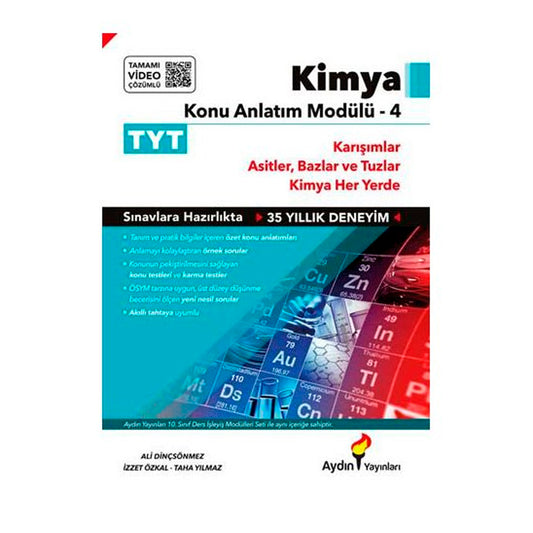 Aydın Yayınları TYT Kimya Konu Anlatım Modülü 4 Karışımlar Asitler Bazlar ve Tuzlar Kimya Her Yerde