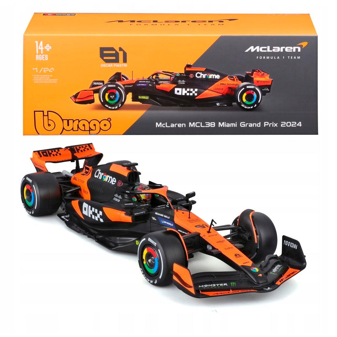 Bburago Formula 1 Mclaren Mcl38 Miami Grand Prox 2024 1/24