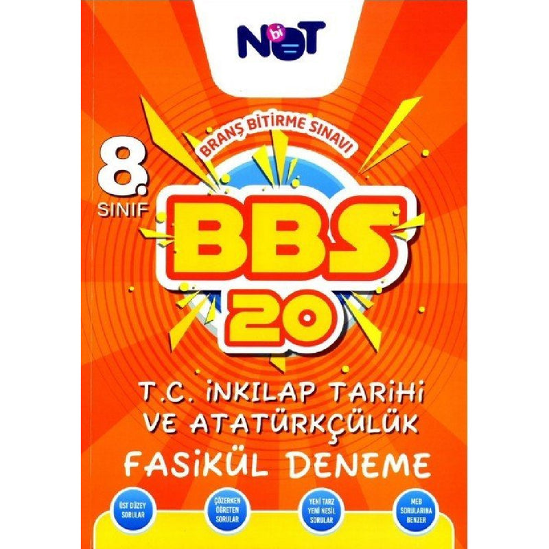 Bi Not Yayınları 8.Sınıf T.C. İnkılap Tarihi ve Atatürkçülük Branş Bitirme Sınavı 20 Fasikül Deneme