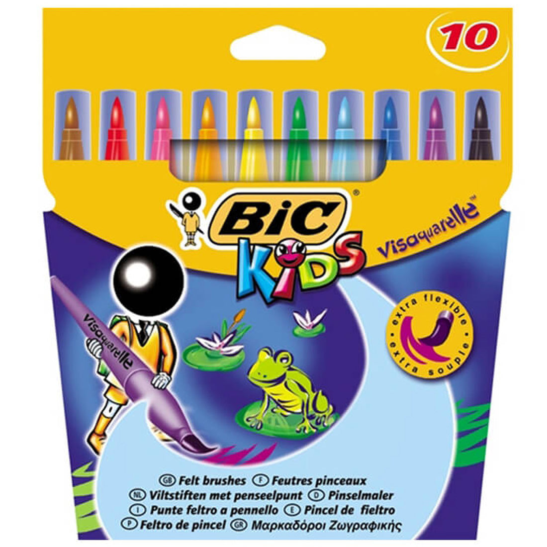 Bic Kids Visaguarelle 10'lu  Fırça Uçlu Keçeli Boya Kalemi 828964