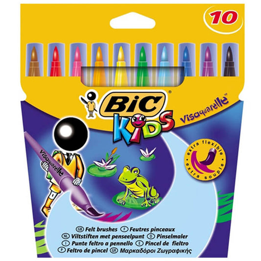 Bic Kids Visaguarelle 10'lu  Fırça Uçlu Keçeli Boya Kalemi 828964