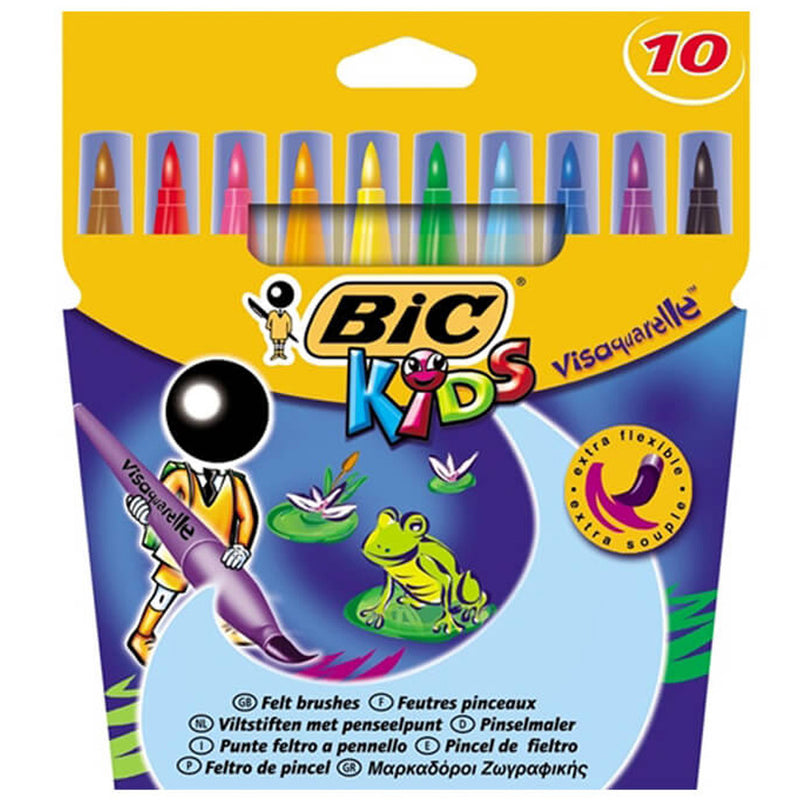Bic Kids Visaguarelle 10'lu  Fırça Uçlu Keçeli Boya Kalemi 828964