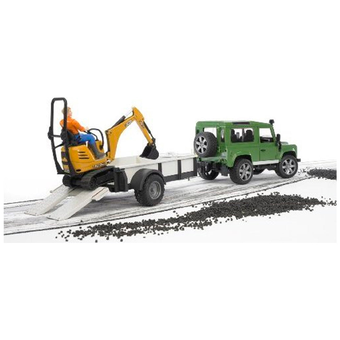 Bruder Land Rover Arazi Aracı Jcb Mini Kazıcı BR02593