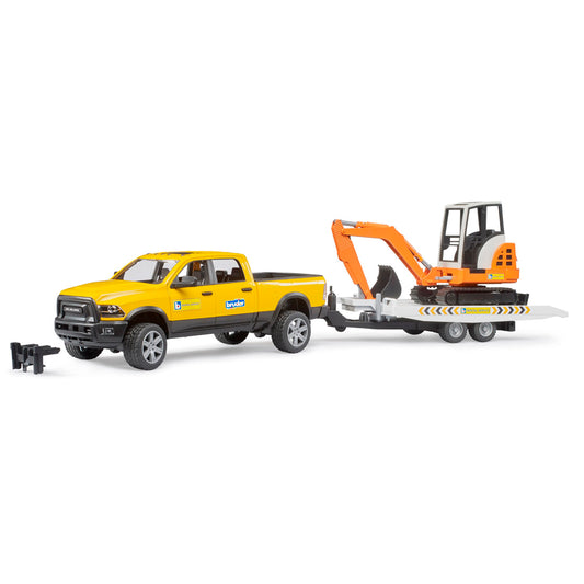 Bruder Ram 2500 Römorklu Pickup& Mini Ekskavatör Br02546