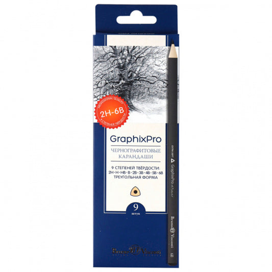 Bruno Visconti Graphixpro 9'lu 4H-6B Dereceli Kalem Seti - Sanatsal Çizim ve Eskiz Kalemleri