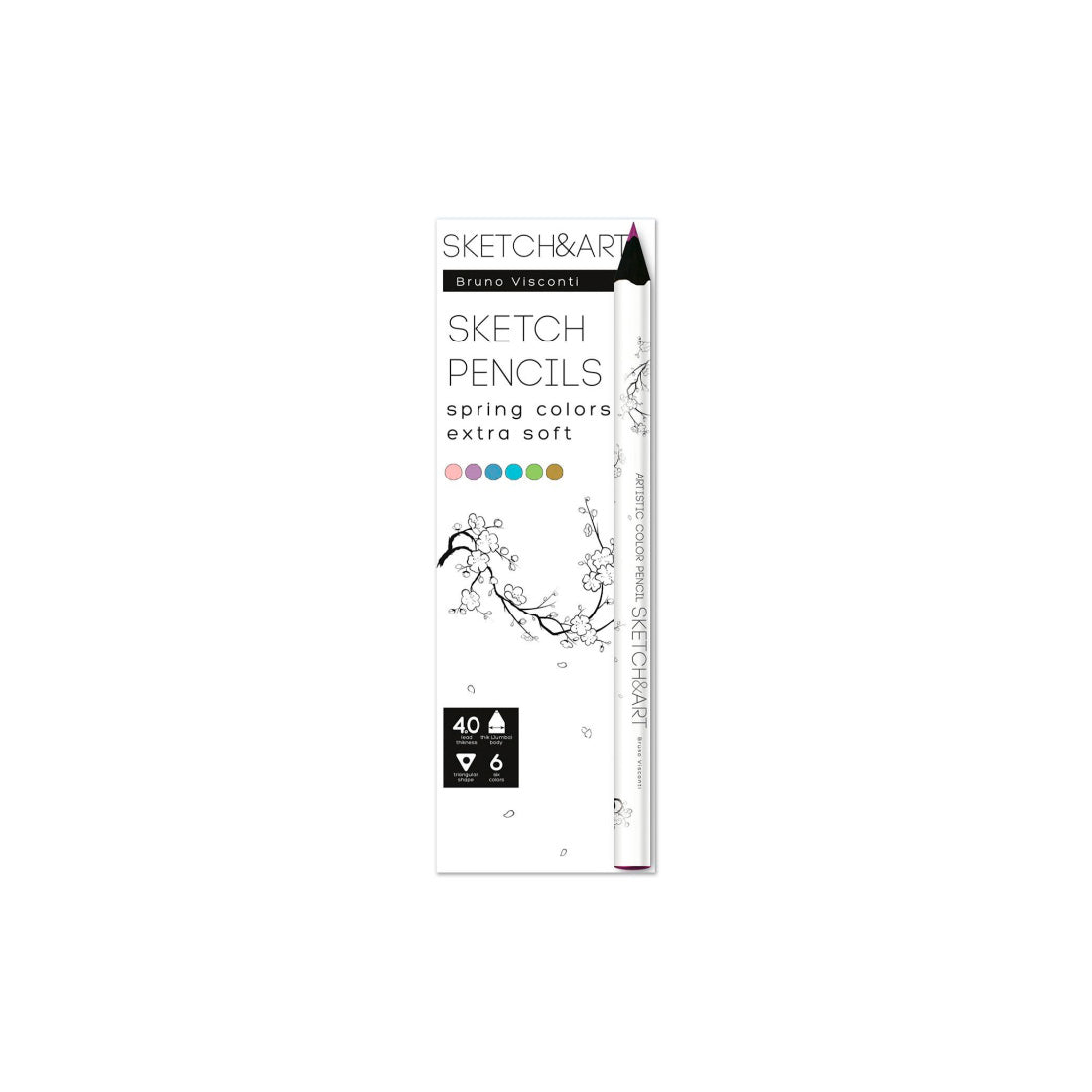 Bruno Visconti Profesyonel Kuru Boya Set Sketch&Art 4 Mm. Grafit 6 Renk Sonbahar 30-0118/09