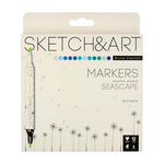 Bruno Visconti Sketch Art 12 Renk Deniz Çift Taraflı Marker Kalem - Sanatçı Çizim ve Boyama Seti