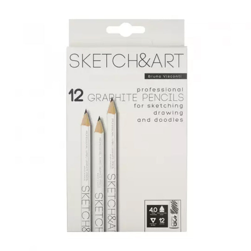 Bruno Visconti Sketch&Art 3.5 Mm 12B Dereceli Jumbo Kurşun Kalem - Profesyonel Eskiz ve Çizim Kalemi