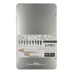 Bruno Visconti Sketch&Art 3.5 Mm Metal Kutu 9'lu HB-14B Dereceli Jumbo Kurşun Kalem Seti - Sanatsal Eskiz ve