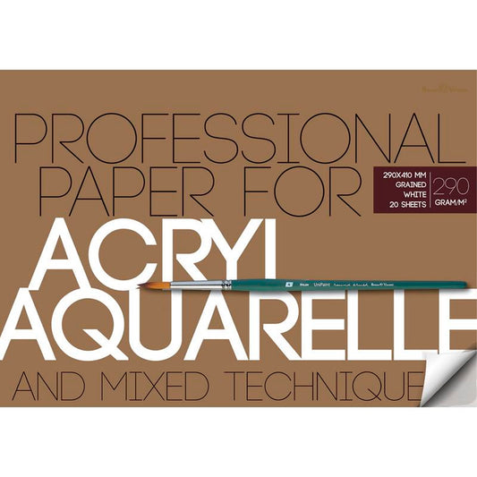 Bruno Visconti Suluboya ve Akrilik Resim Kağıdı Blok 290 Gr. A3 20 Yaprak - Sanatsal Resim ve Çizim Ka