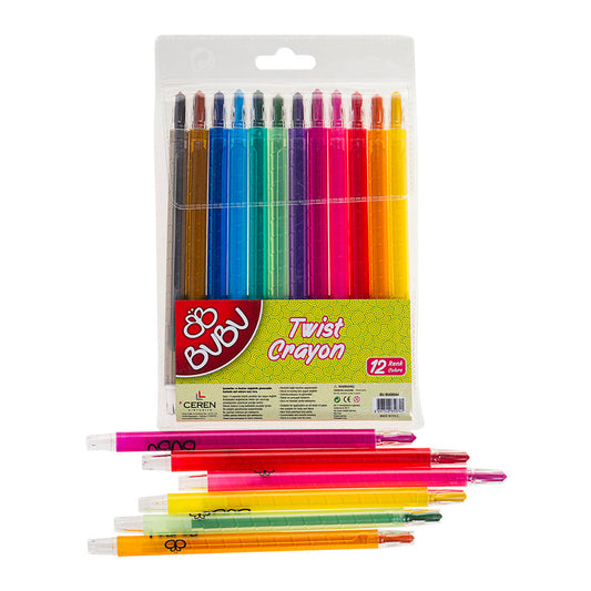 Bu-Bu Twist Crayon 12 Renk Mum Boya BUBU00044