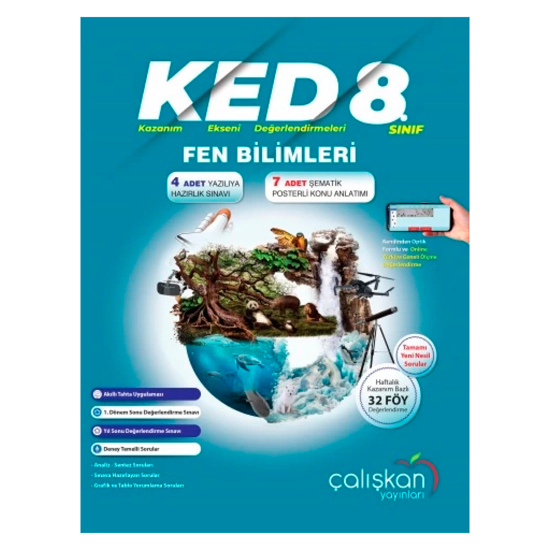 Çalışkan Yayınları 8. Sınıf Fen Bilimleri Kazanım Eksenleri Değerlendirmeleri