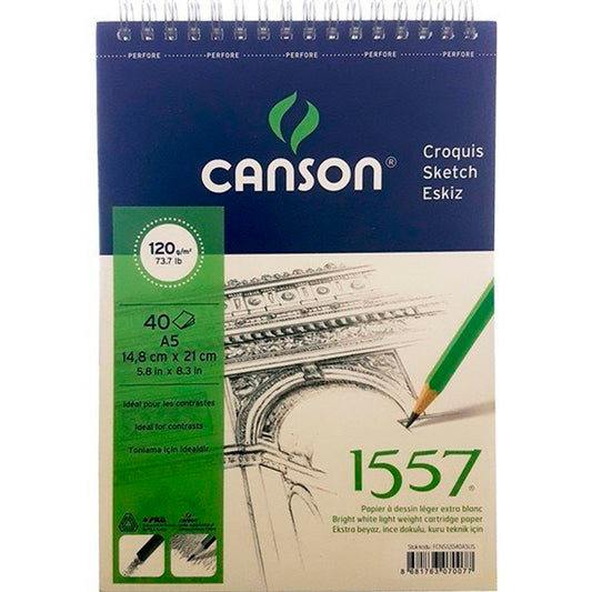 Canson 1557 Croquis Eskiz Çizim Defteri 120gr 40 Yaprak A5 Boy - Not Tutma Okul ve