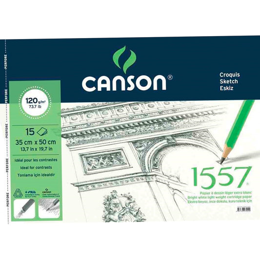Canson Çok Amaçlı Sanatsal Blok 120gr 15 Yaprak 35X50cm - Suluboya, Eskiz ve Çizim Defter