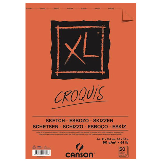 Canson Croquis 90 gr 50 Sayfa A4 Boy Eskiz Defteri - Sanatsal Çizim ve Not Tutma Defteri
