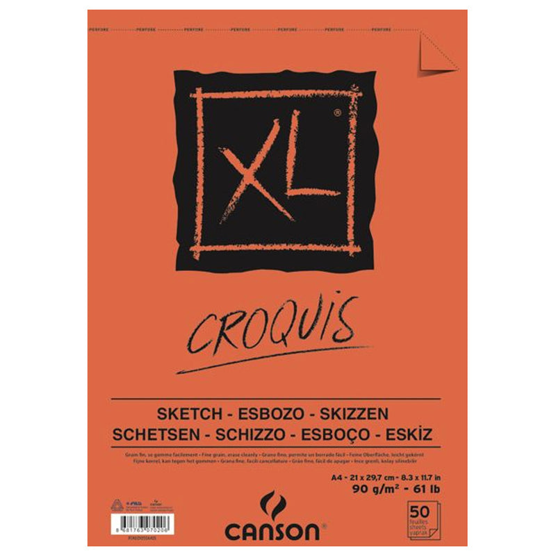 Canson Croquis 90 gr 50 Sayfa A4 Boy Eskiz Defteri - Sanatsal Çizim ve Not Tutma Defteri