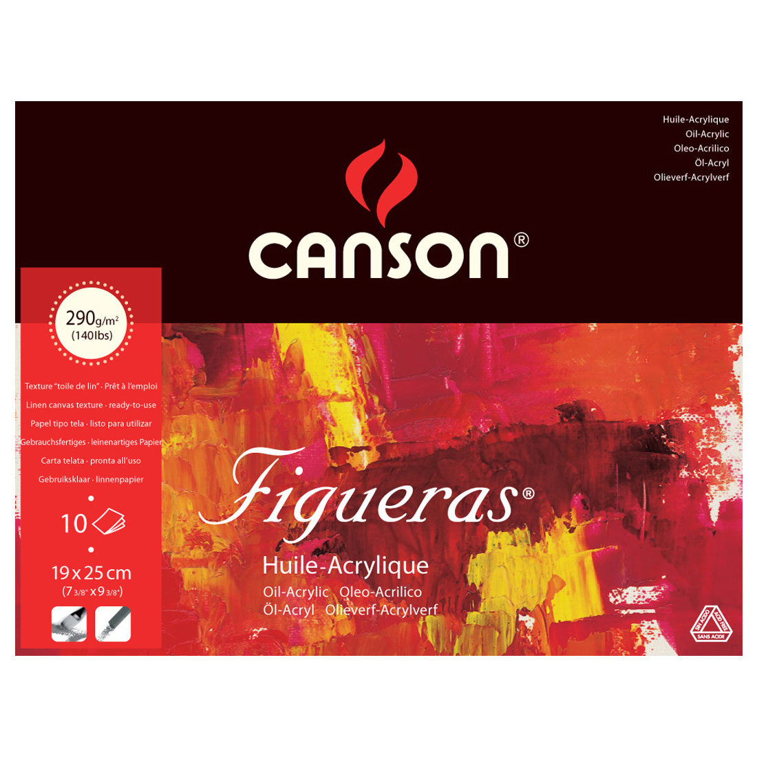 Canson Figueras Akrilik Yapışkanlı Blok 19 x 25cm 10 Sayfa 290gr - Sanatsal Akrilik Resim