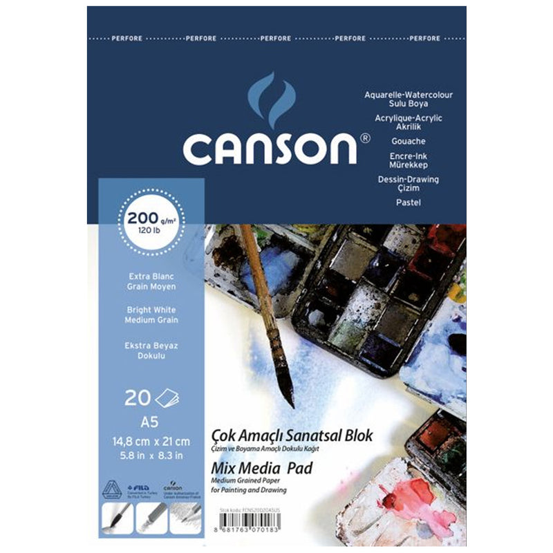 Canson Fineface Çok Amaçlı Sanatsal Blok - Eskiz ve Çizim Defteri