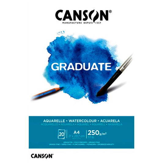 Canson Graduate A4 250 gr 20 Sayfa Aquarelle Sketch Defter - Suluboya ve Eskiz Defteri