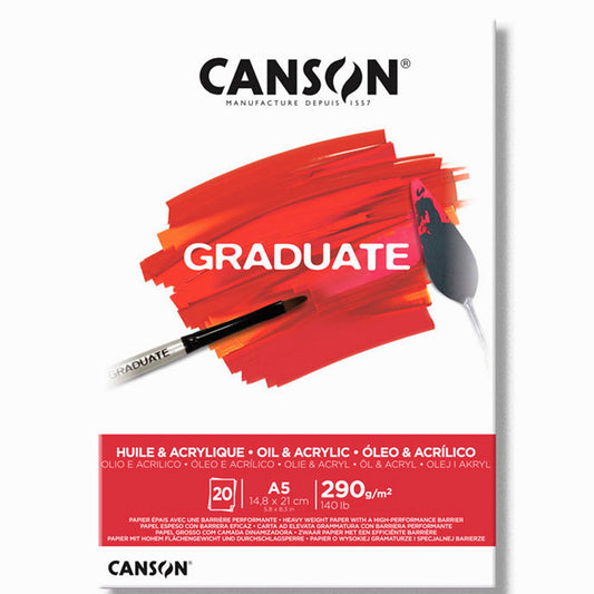 Canson Graduate A5 290 gr 20 Sayfa Yağlı Boya ve Akrilik Çizim Defter - Eskiz ve Sanatsal Çizim