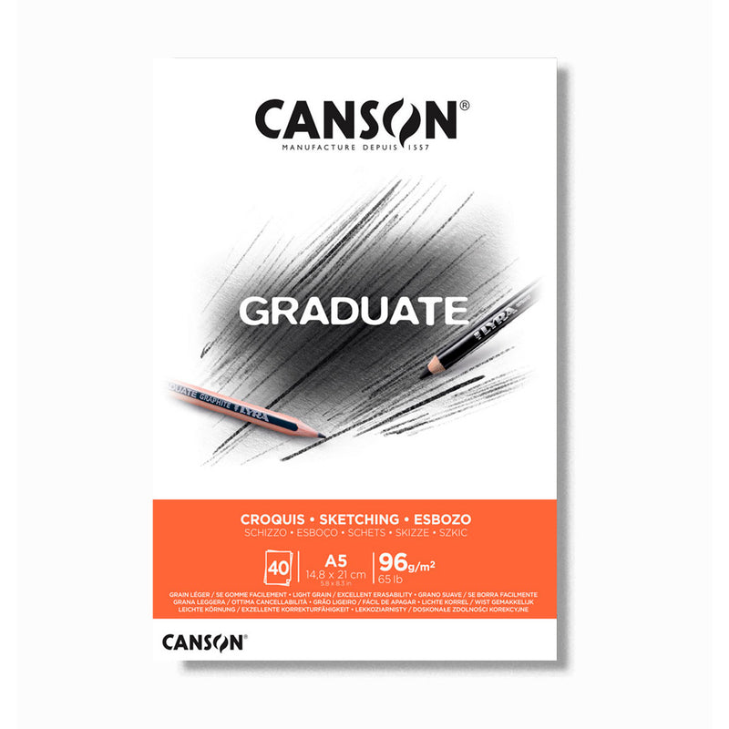 Canson Graduate A5 96 gr Sketch Çizim Defteri - Sanatsal Eskiz ve Not Defteri