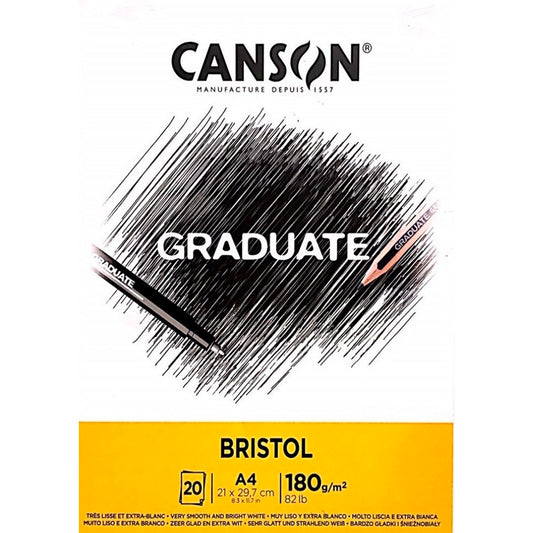 Canson Graduate Bristol Çizim Sketch Defter A4 180 gr 20 Sayfa - Sanatsal ve Profesyonel Eskiz Defteri