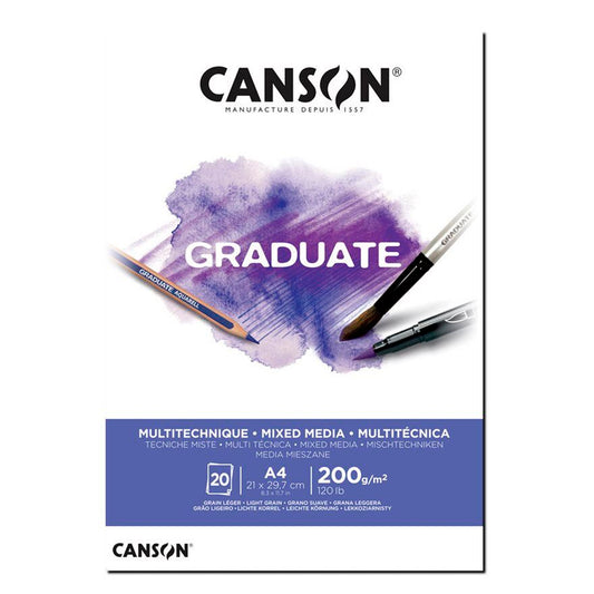 Canson Graduate Mix Media 20 Sayfa A4 200G Eskiz Defteri - Not Tutma Okul Planlayıcı