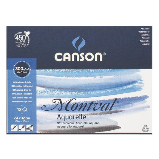 Canson Montval Suluboya Bloğu 24x32cm 12Yaprak 300gr - Sanatsal Suluboya Kağıdı ve Esk