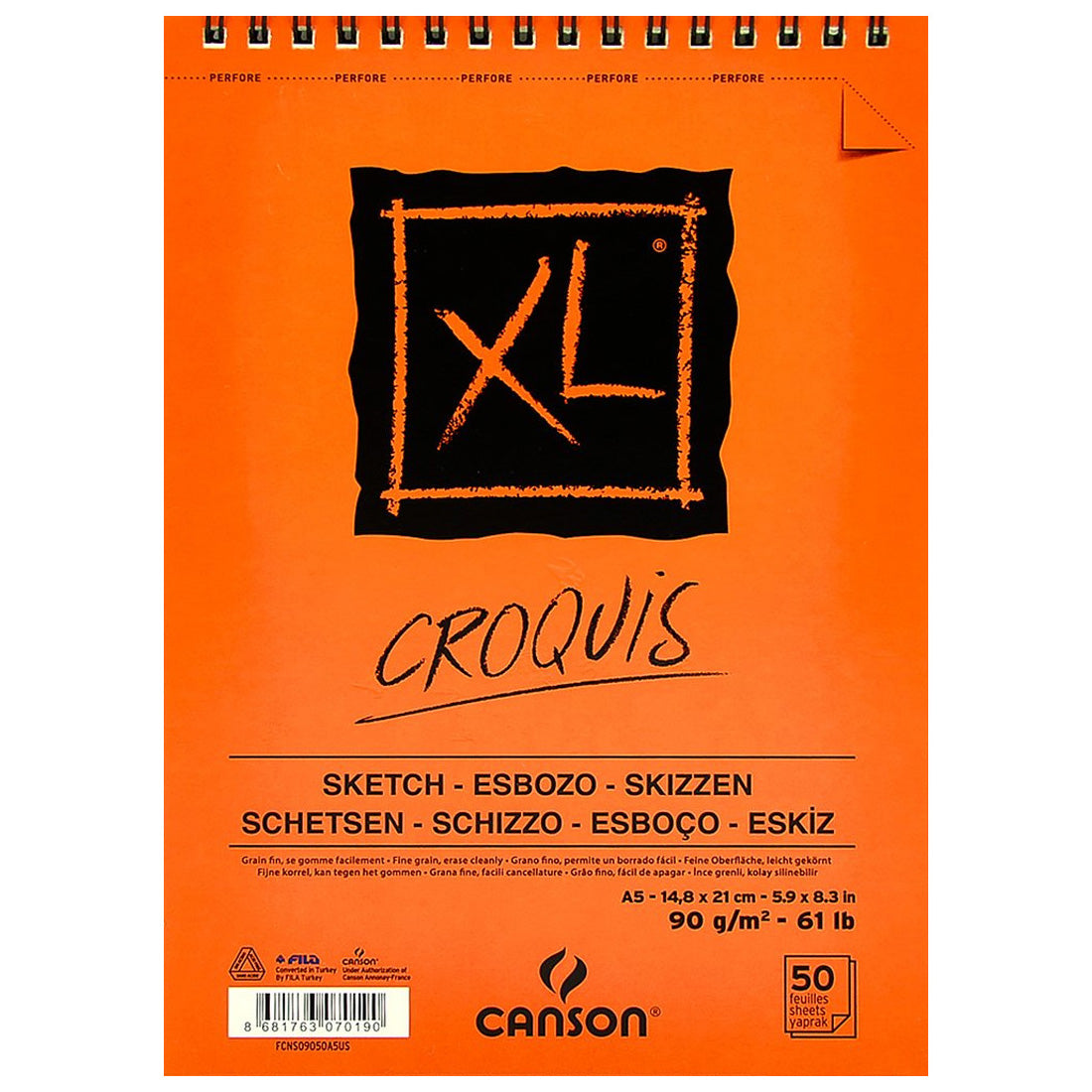 Canson XL Croquis Krem Eskiz Çizim Defteri - Okul ve Not Tutma Defteri