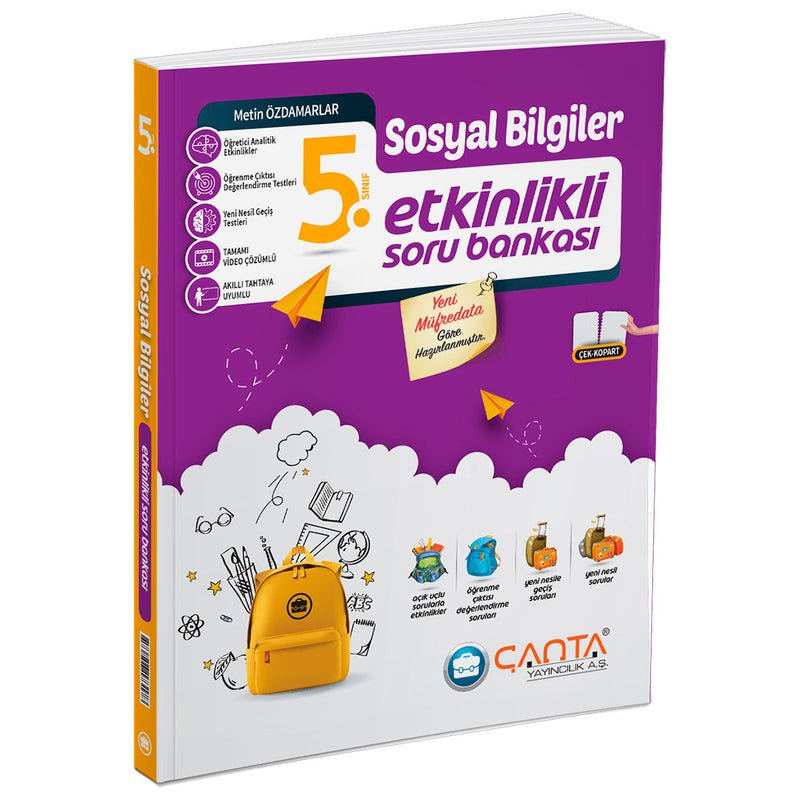 Çanta Yayınları 5. Sınıf Sosyal Bilgiler Etkinlikli Kazanım Soru Bankası