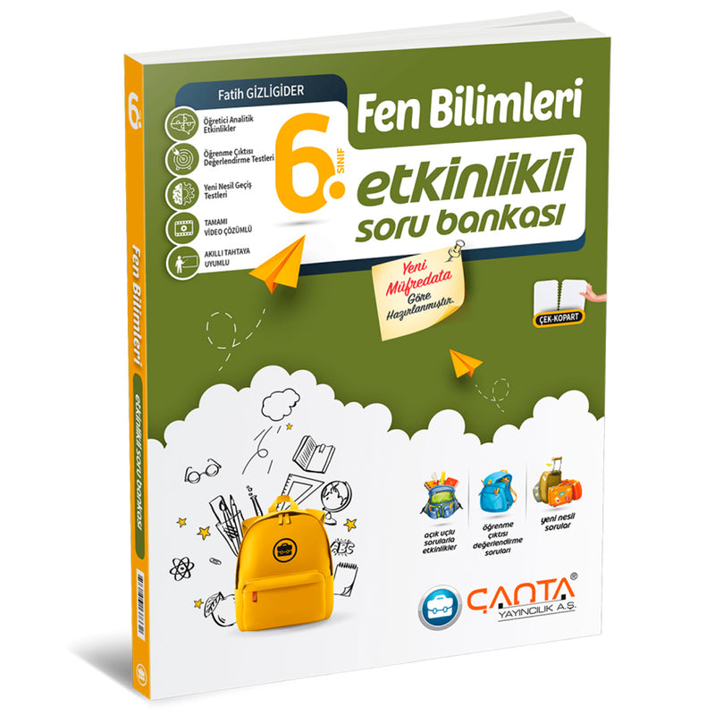 Çanta Yayınları 6. Sınıf Fen Bilimleri Etkinlikli Kazanım Soru Bankası