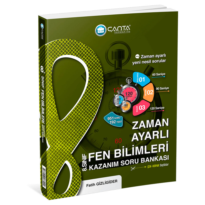 Çanta Yayınları 8. Sınıf Fen Bilimleri Zaman Ayarlı Kazanım Soru Bankası 2022
