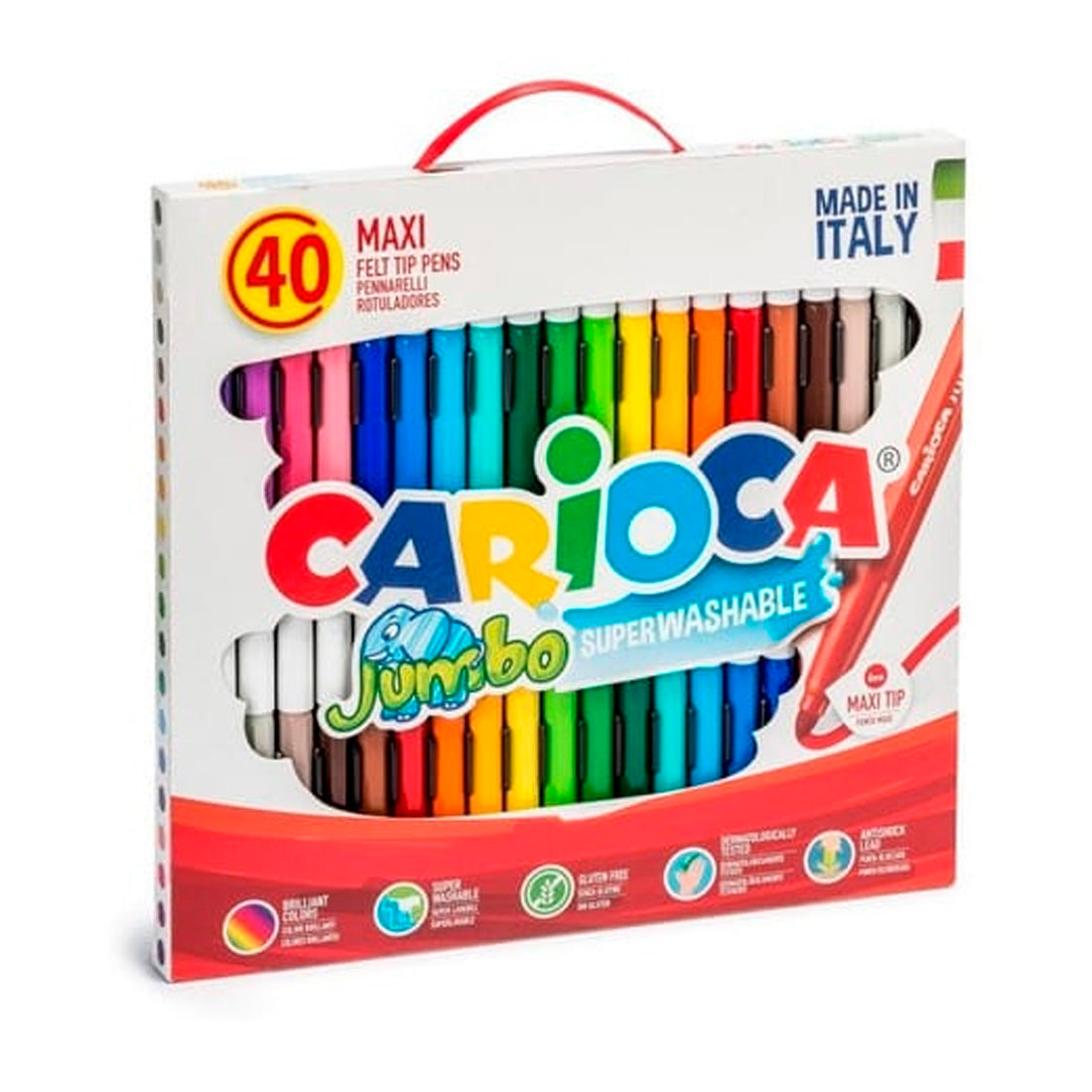 Carioca 40'lı Jumbo Süper Yıkanabilir Keçeli Boya Kalemi