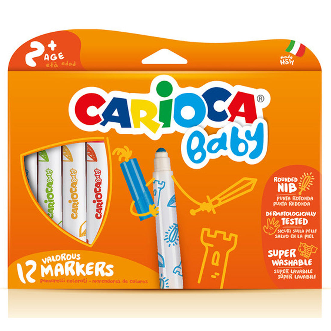 Carioca Baby Jumbo 12'li  Yıkanabilir Keçeli Boya Kalemi