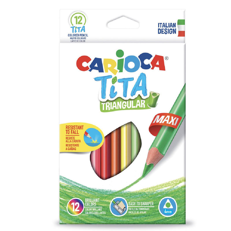 Carioca Jumbo 12'li Üçgen Kuru Boya Kalemi 42791