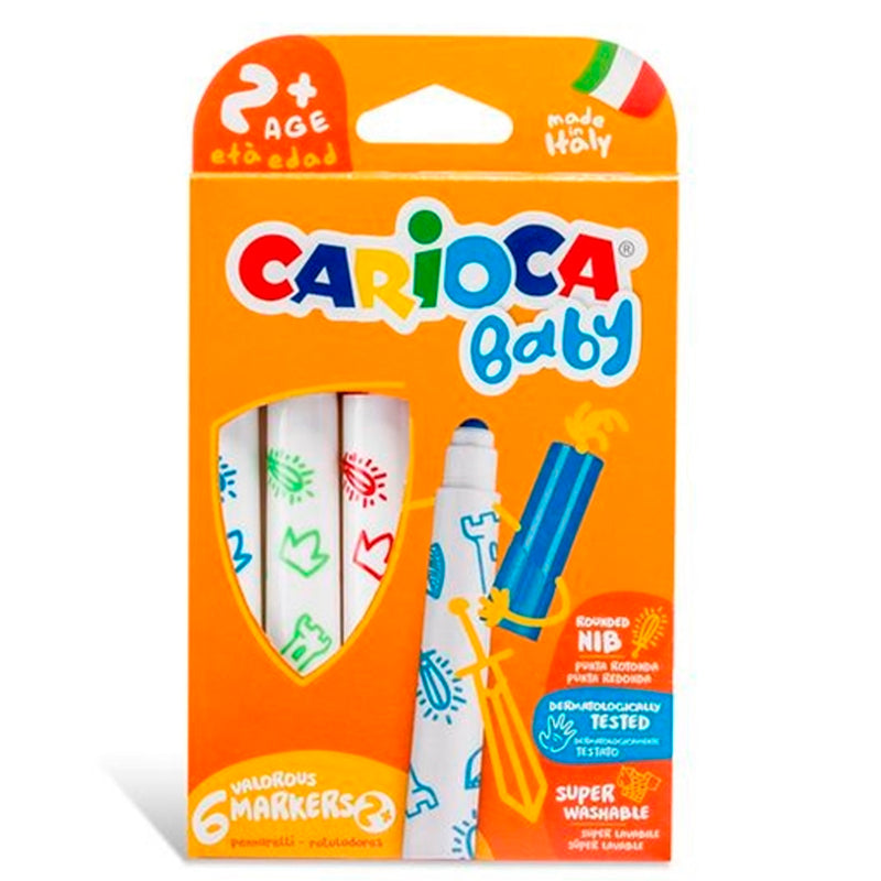 Carioca Jumbo Bebek 6'lı Süper Yıkanabilir Keçeli Boya Kalemi +2 Yaş 42813