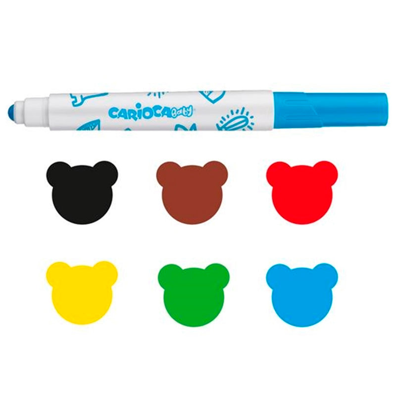 Carioca Jumbo Bebek 6'lı Süper Yıkanabilir Keçeli Boya Kalemi +2 Yaş 42813