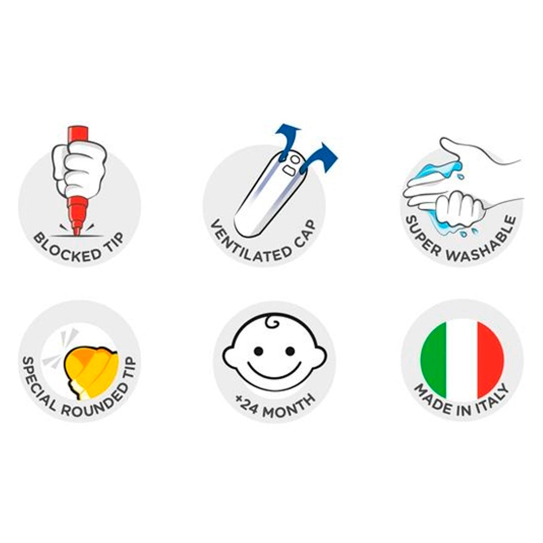 Carioca Jumbo Bebek 6'lı Süper Yıkanabilir Keçeli Boya Kalemi +2 Yaş 42813