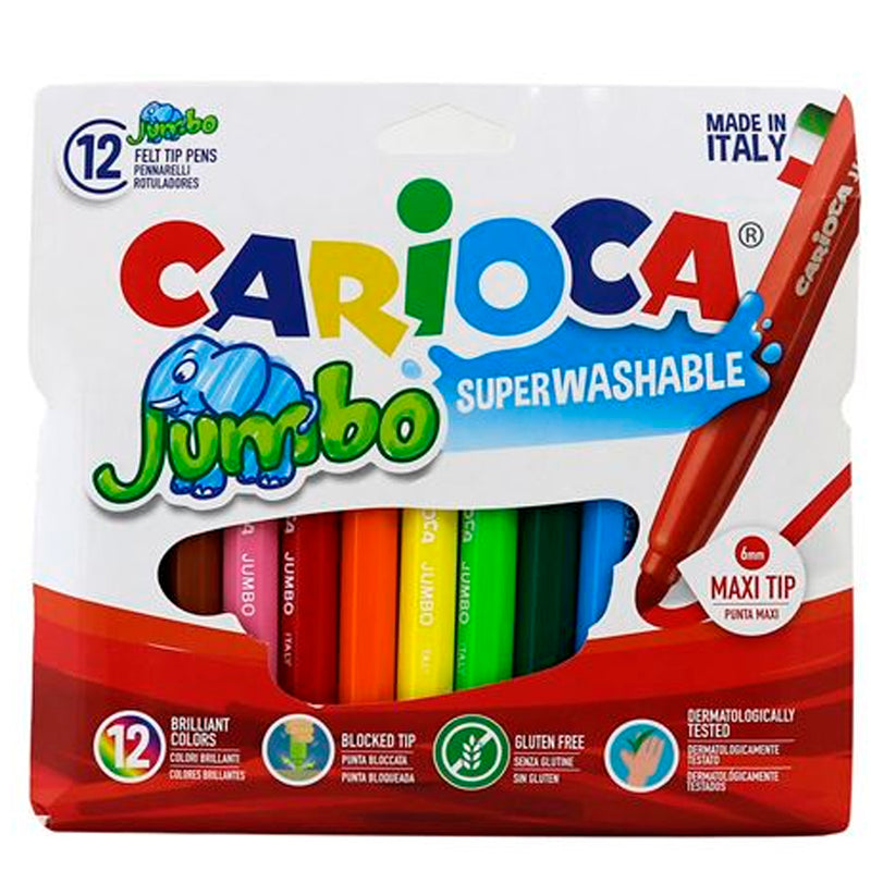 Carioca Jumbo Süper12'li Yıkanabilir Keçeli Boya Kalemi 40569