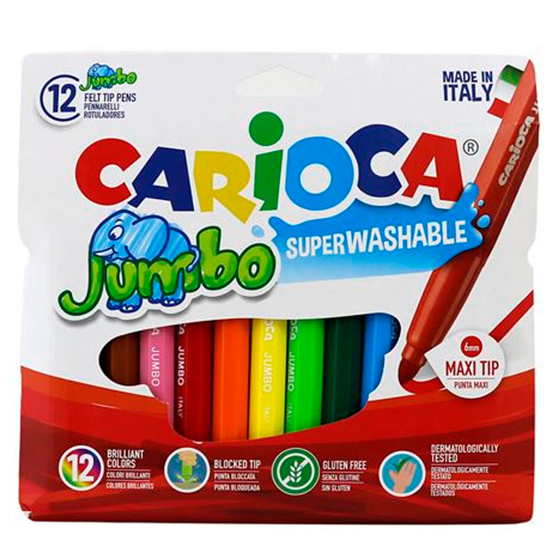 Carioca Jumbo Süper12'li Yıkanabilir Keçeli Boya Kalemi 40569