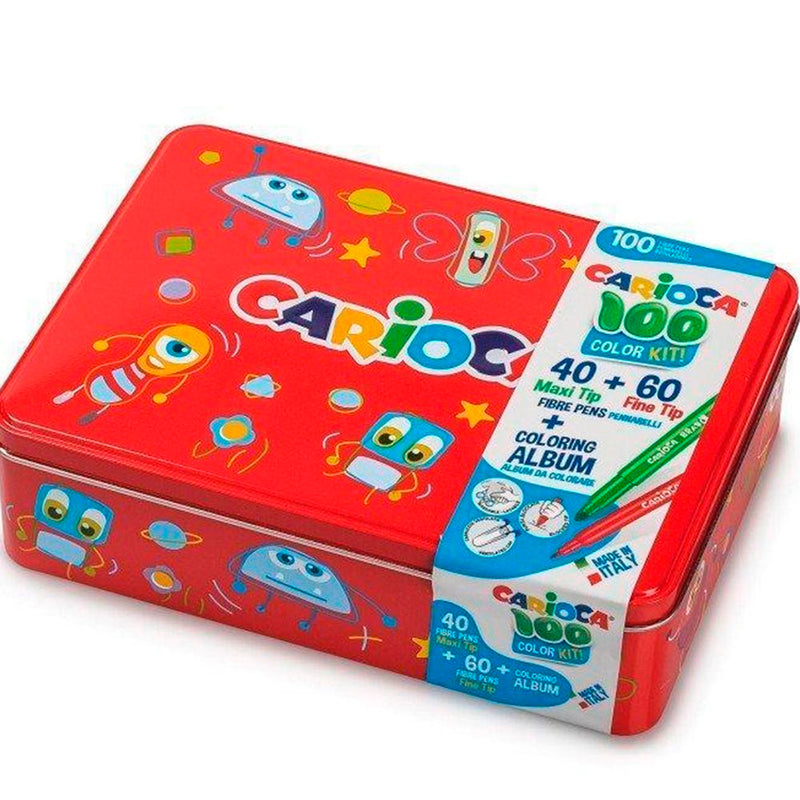 Carioca Süper Yıkanabilir 100'lü Keçeli Boya Kalemi+Boyama Kitabı 42736