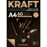 Clairefontaine 21x29,7 cm Kahve ve Siyah 60 Sayfa Eskiz Defteri - Not Tutma, Okul ve Planlayıcı Defter