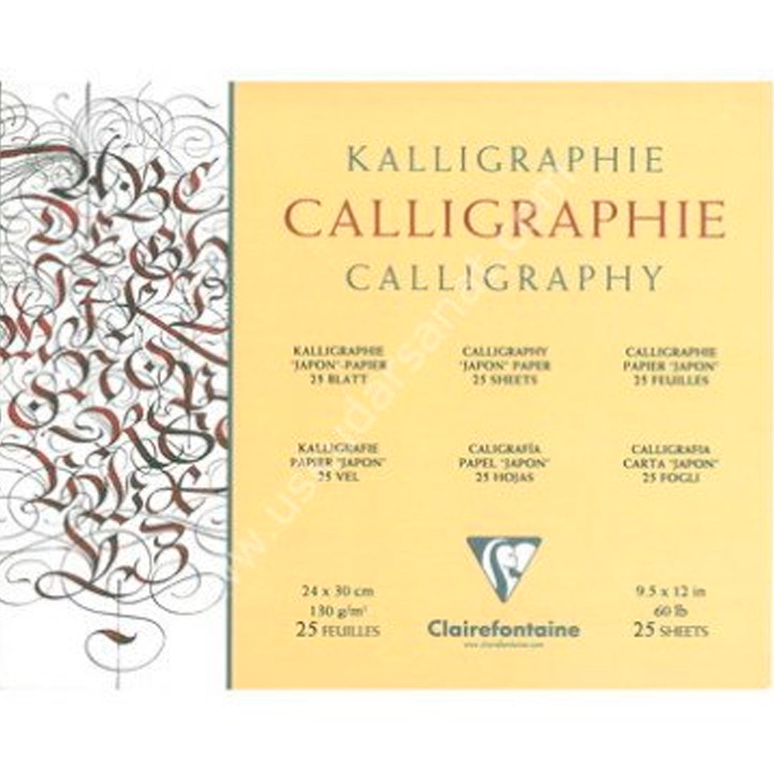 Clairefontaine 24x30cm 130gr 25 Sayfa Caligrafi Blok - Sanatsal Eskiz ve Çizim Defteri