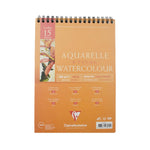 Clairefontaine A5 Aquarelle Etival 300 Gr. Üstten Spiralli 15 Yaprak Suluboya Defteri - Eskiz ve Okul Defteri